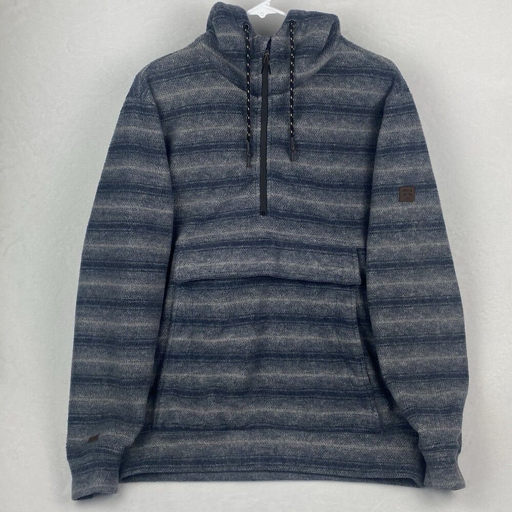 Billabong A/DIV Boundary Fleece Sweater Adult Medium Gray Blue Kangaroo Pocket